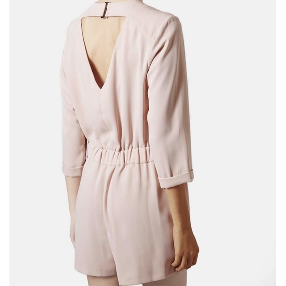 TOPSHOP Minimalist Effortless Wrap Front Romper Size 6 Pink - Picture 8 of 13